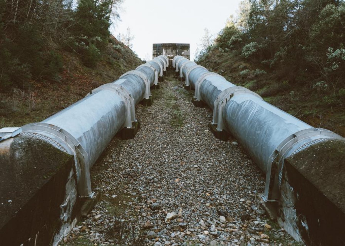A run of large drainage pipe (illustrative stock photograph)